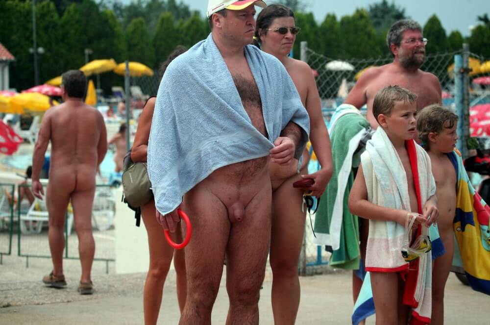 Naturist Pool Resort Exits photos - Looking at the sun and my own naked body
