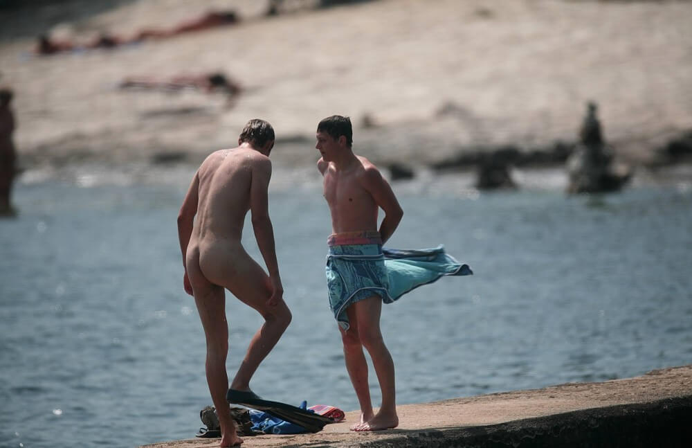 Nudists Boys - Water Prep On The Ledge - We began to practice nudism consciously