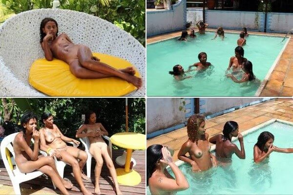 Brazil Pool Sunbath photos - The first step toward home nudism