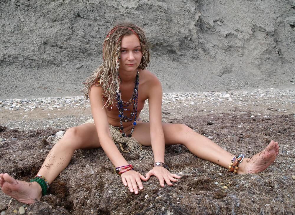 Naturists Rocky Stream Pixie Girls photos - Nudity in naturism is not usually an end in itself