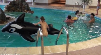Naturism - Indoor dolphin ride Full HD upd - Nudity as part of a life free from shame and fear of ones own nakedness